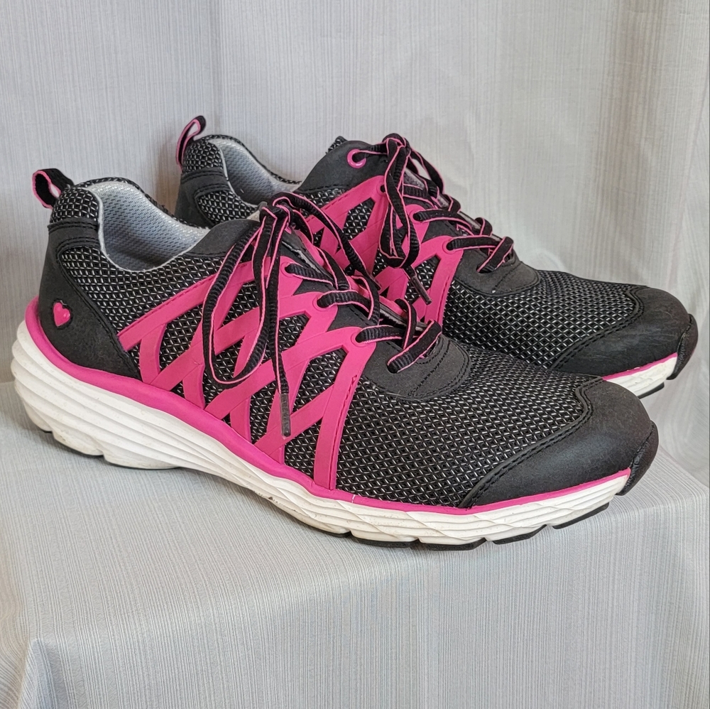 Nurse Mates Align Brin pink & black sneaker 9M